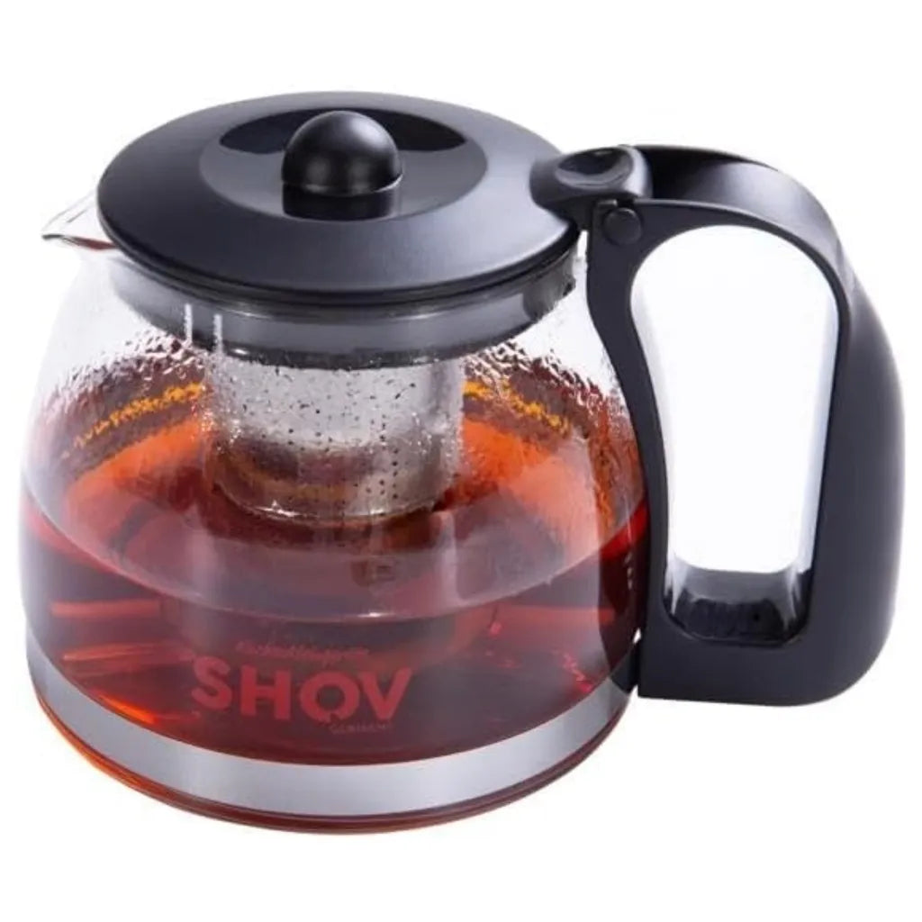 Tomicook Glasteekanne mit Teesieb Überhitzungsschutz Edelstahl Filter Sieb 1250ml