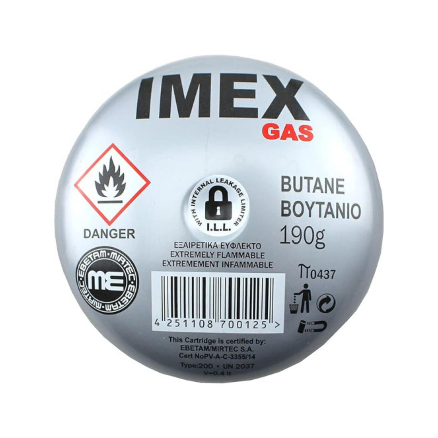 IMEX Butan-Stechkartusche Gaskartuschen 190g