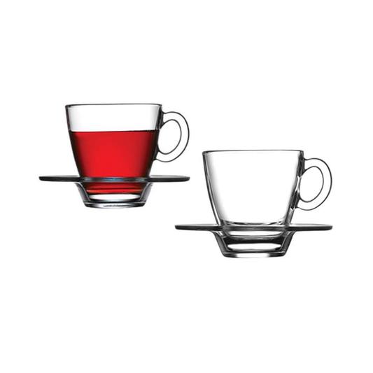 Pasabahce AQUA 95040 Teegläser Kaffeegläser mit Henkel 215 ml 6er Set