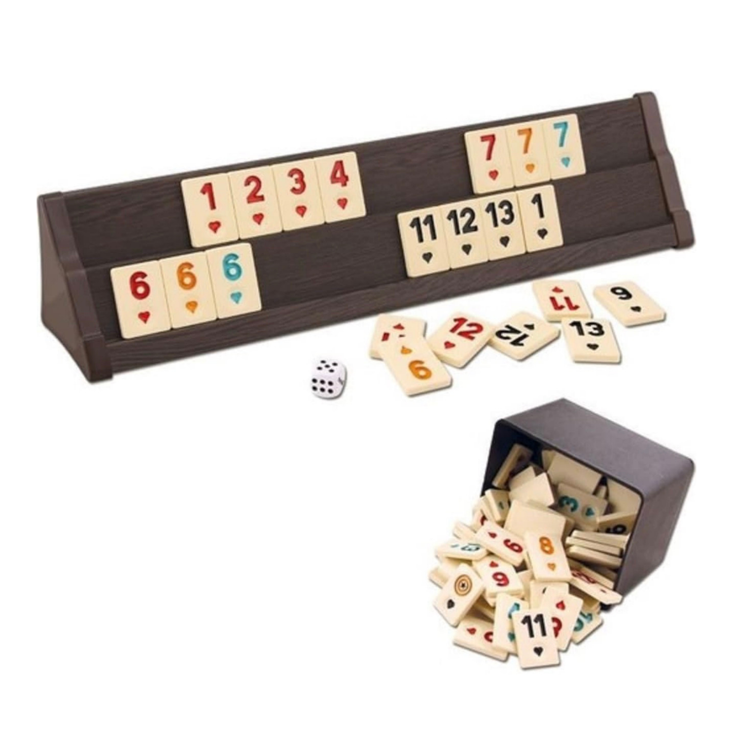 Star Premium VIP Okey Holz Wooden Rummy Set mit Melamin Steine AHSAP Okey TAKIMI