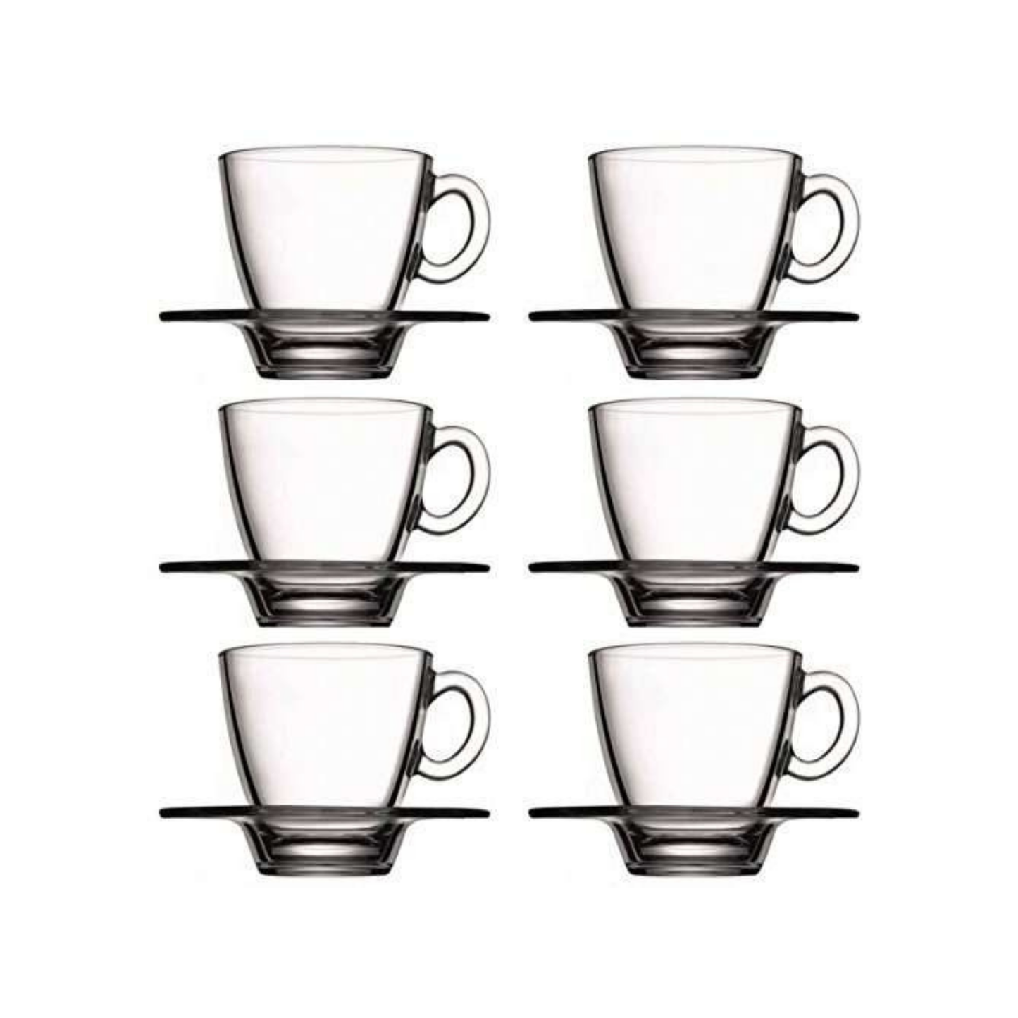 Pasabahce AQUA 95040 Teegläser Kaffeegläser mit Henkel 215 ml 6er Set