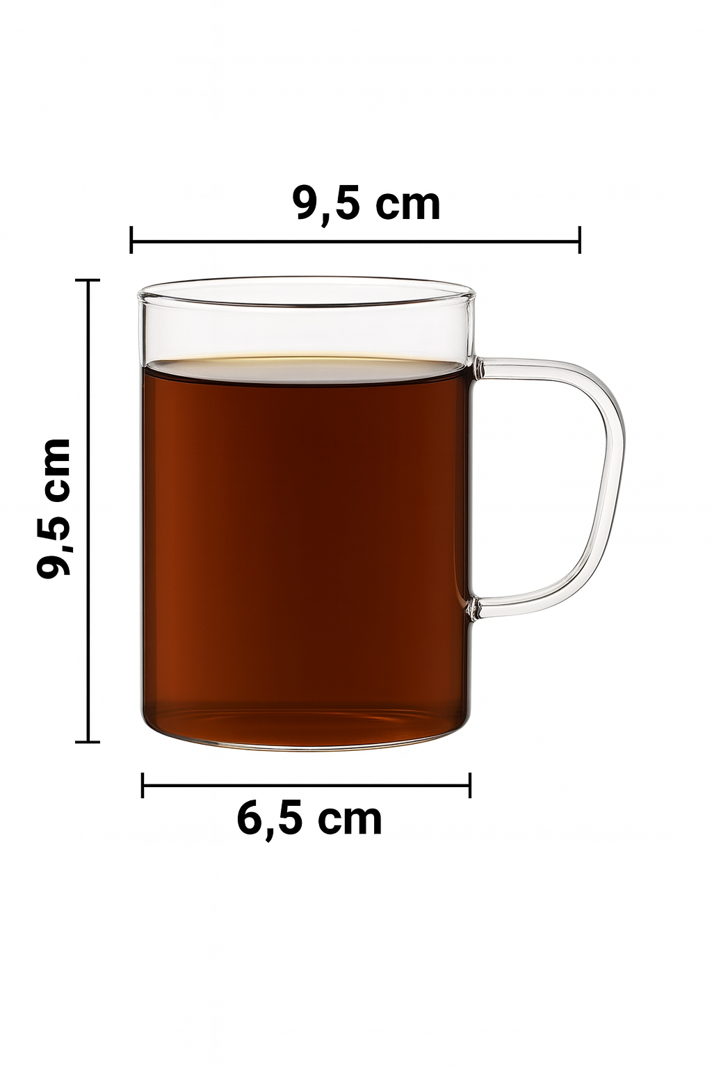 Teegläser 6 Stück mit Henkel 260ml | Für Tee, Kaffee, Glühwein | Hitzebeständig