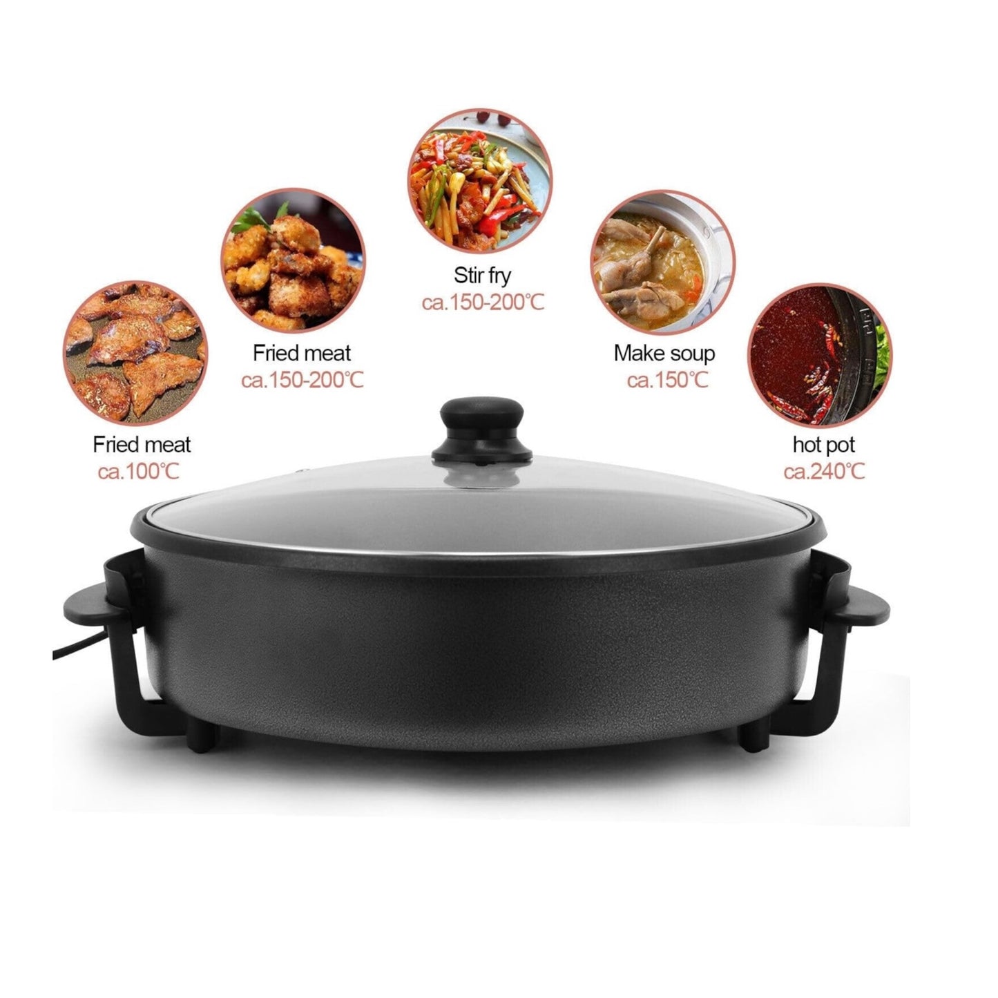 Shov Elektrische Pizzapfanne Party Pfanne