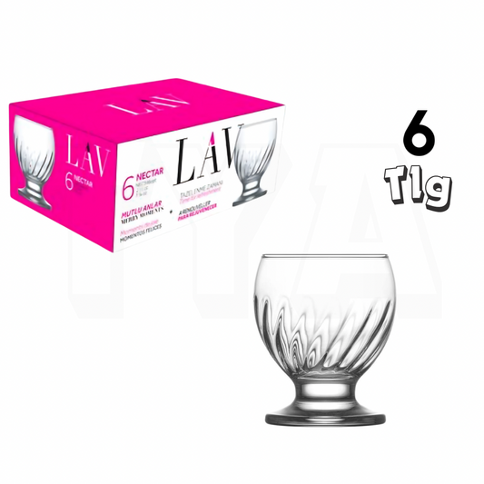 LAV Nectar Softdrinkgläser mit Fuß – 215 ml (7 1/4 oz), 6er Set