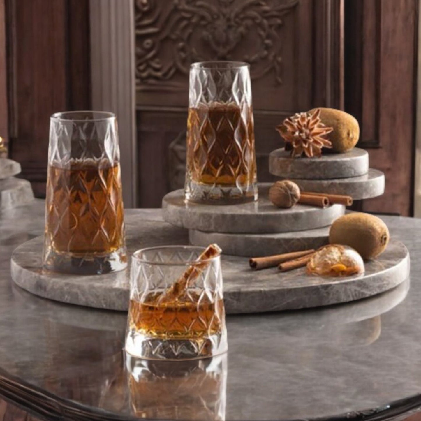 Pasabahce Leafy Longdrinkgläser – 4er Set, 300 ml