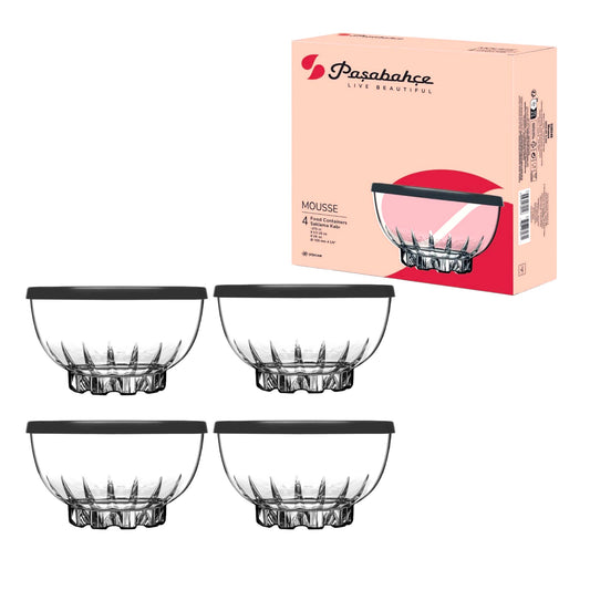 Pasabahce Mousse Aufbewahrungs-Box mit Deckel 4er 270cc 530246