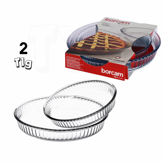 Pasabahce Borcam Auflaufform Glas Backform Auflauf 2er Runde 159022