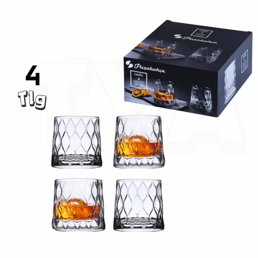 Pasabahce Leafy Longdrinkgläser – 4er Set, 300 ml