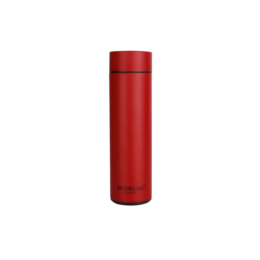 MICHELINO ISOLIERFLASCHE MIT TEMPERATURANZEIGE 0,5L SERIE NORA ROT