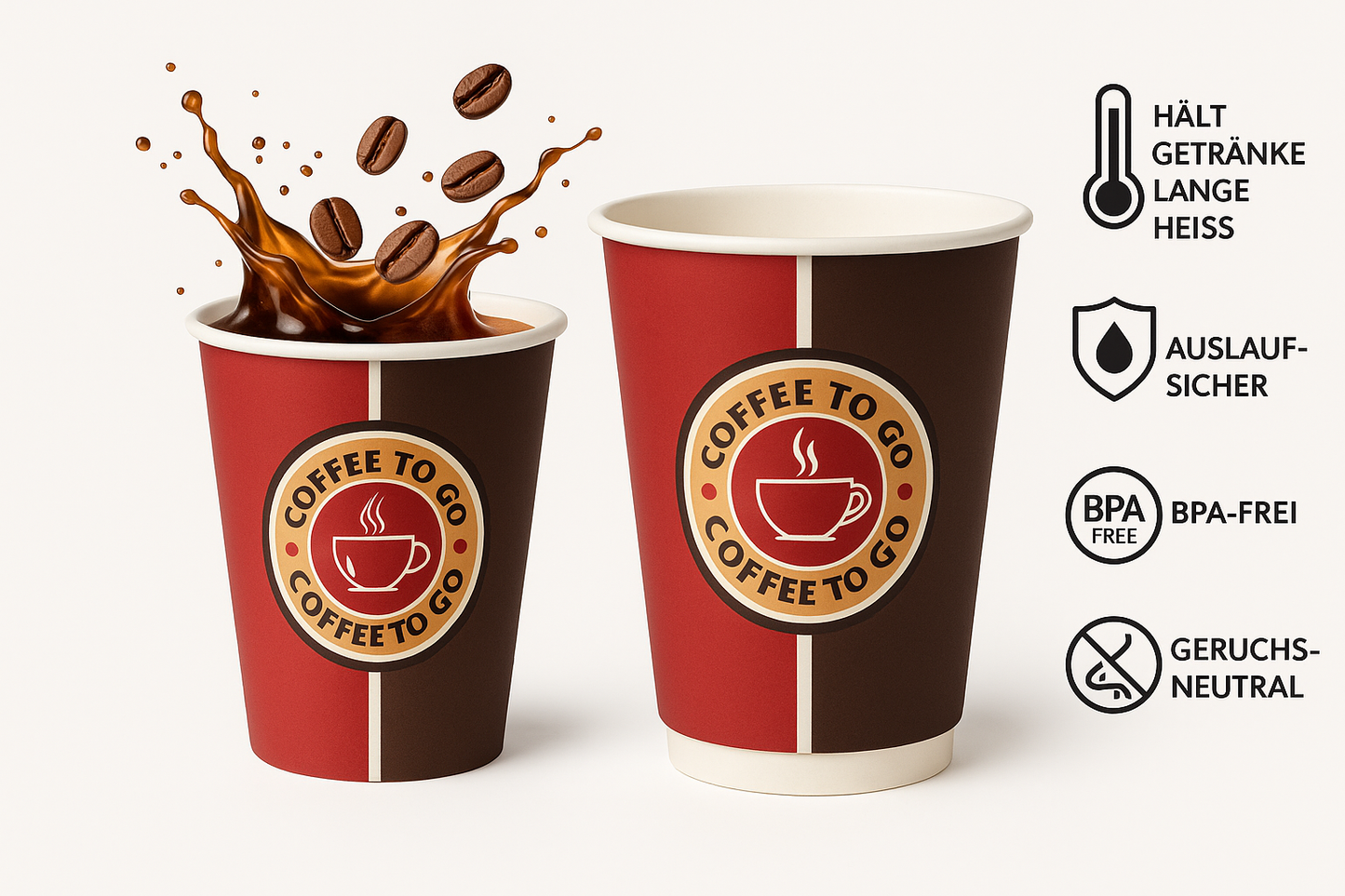 Kaffeebecher 1000 Stück/Kaffeebecher to go/Coffee to go becher/Pappbecher/To go becher/Kaffebecher/Pappbecher 200ml