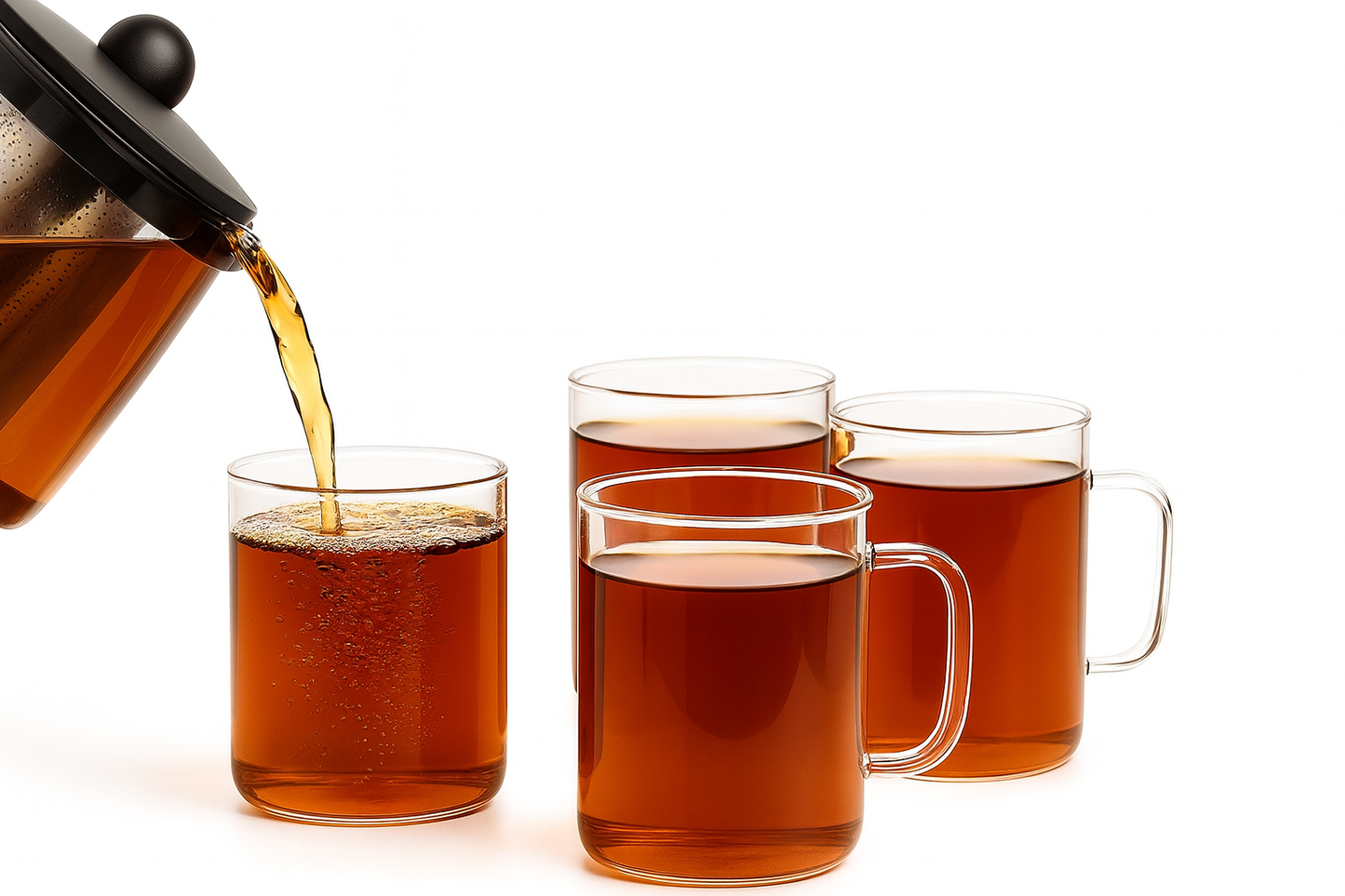 Teegläser 6 Stück mit Henkel 260ml | Für Tee, Kaffee, Glühwein | Hitzebeständig