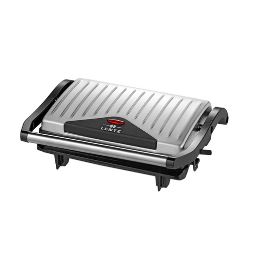 Kontaktgrill mit gebürstetem Edelstahldekor, 23x14,5cm 750 Watt, Lentz