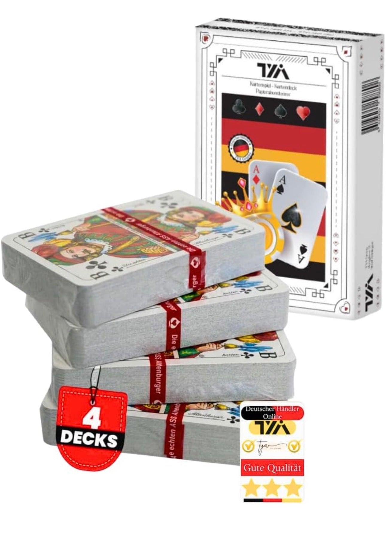 Spielkarten Kartenspiel Rommé Profiqualität für Rommé, Bridge,Canasta Poker oder Skat 55 Blatt BLAU und ROT