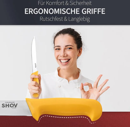 Shov Küchenmesser Set Fleischmesser | Ausbeinmesser | Scharf & Robust mit Beil