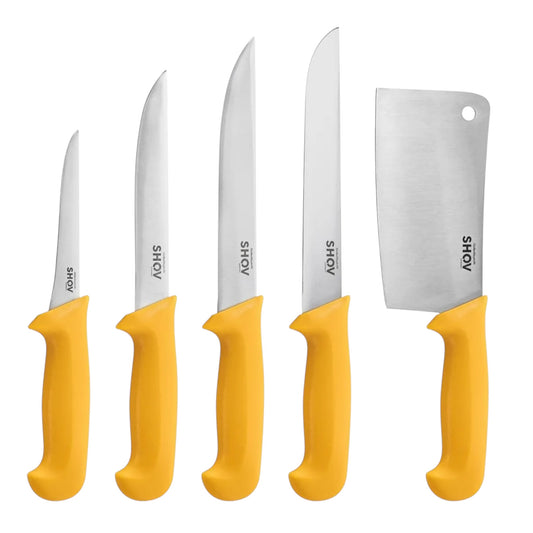 Shov Küchenmesser Set Fleischmesser | Ausbeinmesser | Scharf & Robust mit Beil