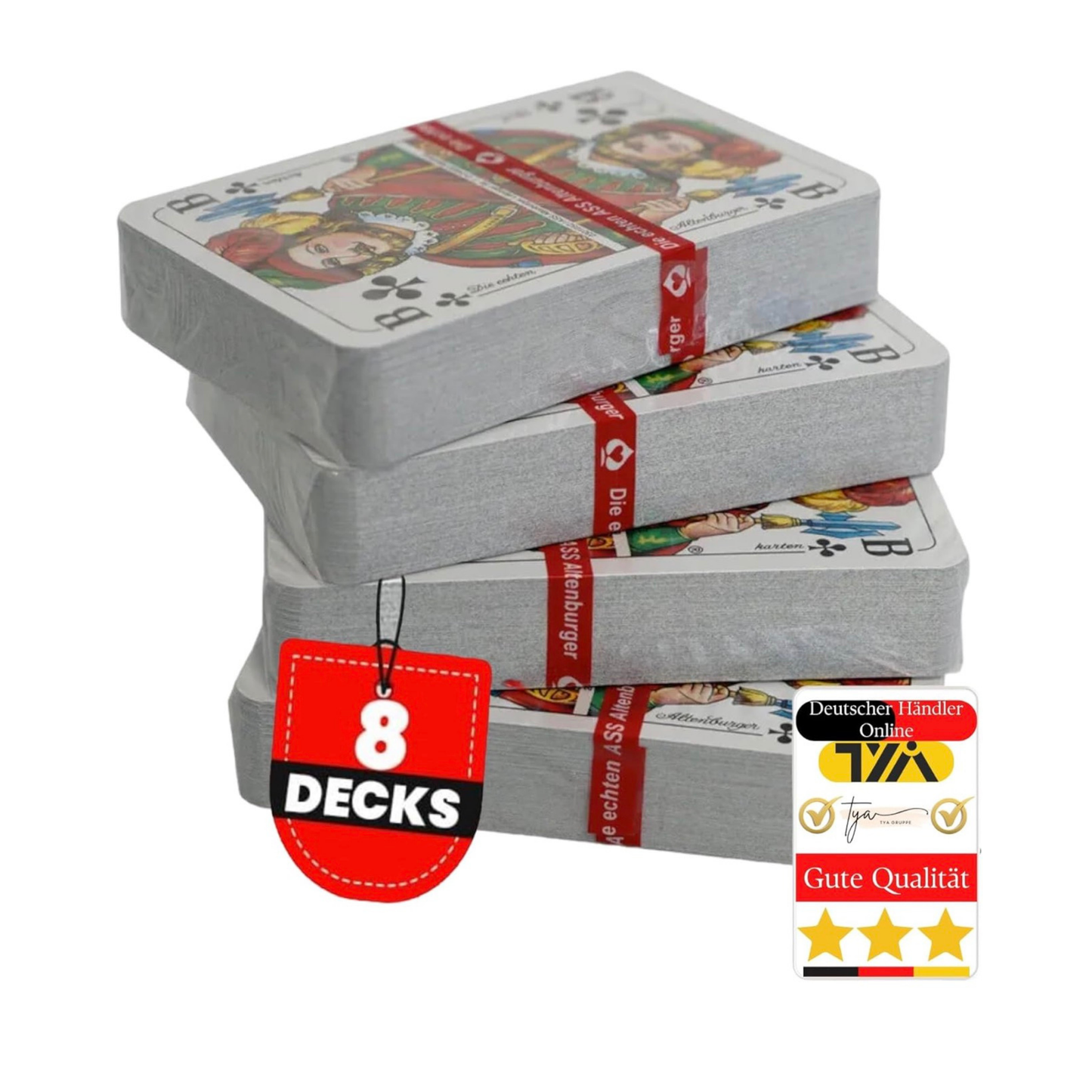 Spielkarten Kartenspiel Rommé Profiqualität für Rommé, Bridge,Canasta Poker oder Skat 55 Blatt BLAU und ROT