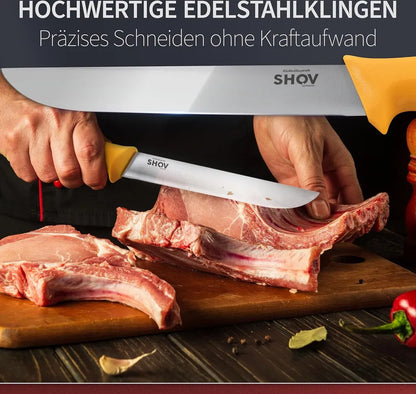 Shov Küchenmesser Set Fleischmesser | Ausbeinmesser | Scharf & Robust mit Beil