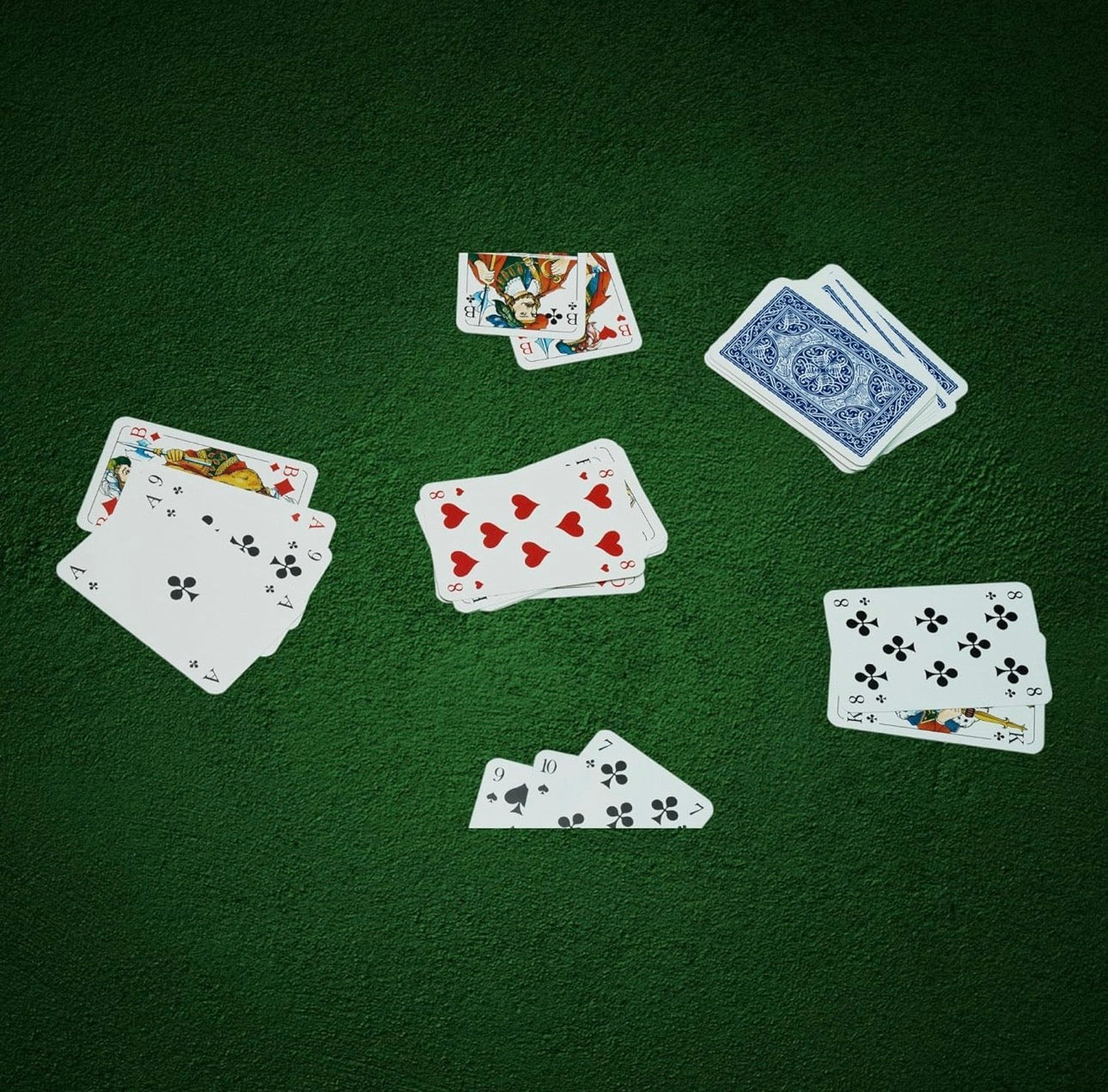 Spielkarten Kartenspiel Rommé Profiqualität für Rommé, Bridge,Canasta Poker oder Skat 55 Blatt BLAU und ROT