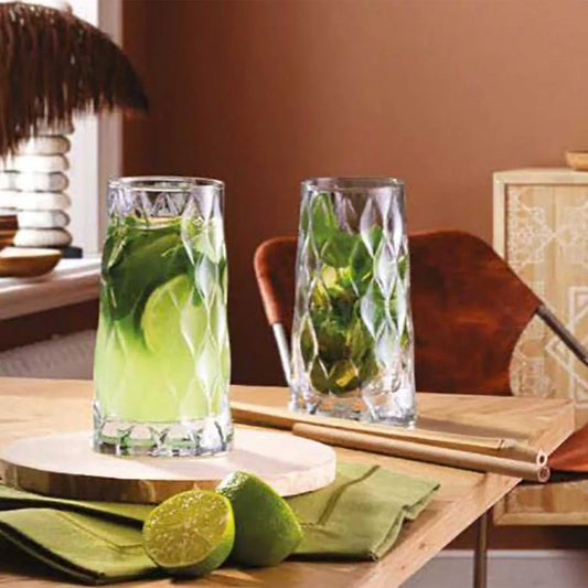 Pasabahce Leafy Longdrinkgläser – 4er Set, 450 ml