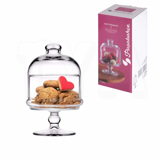 Pasabahce Mini Patisserie Schale mit Fuß und Deckel 96878