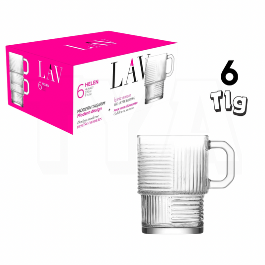 LAV Helen Teegläser mit Henkel 270ml, 6er Set