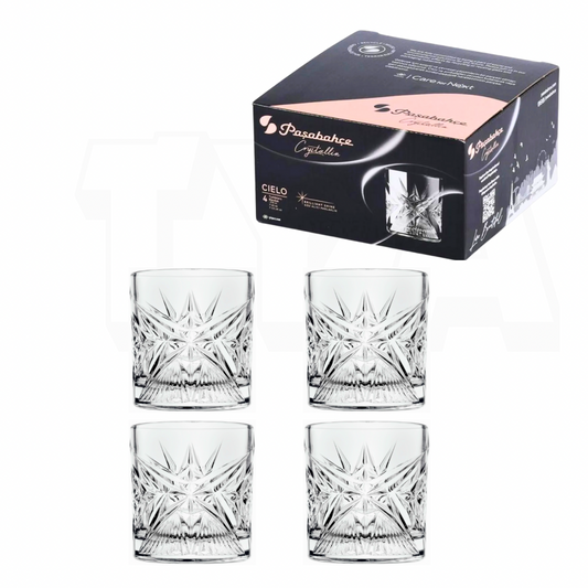 Pasabahce Cielo Trinkgläser Whiskygläser Glas 4er Set 350cc 68484